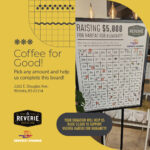 Coffee for Good! event banner, Pick any amount and help us complete this board! 2202 E. Douglas Ave. Wichita, KS 67214, Your donation will help us raise $5,000 to support Wichita Habitat for Humanity!